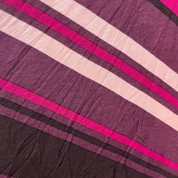 Torrid Dress 14 Burgundy Midi Striped Chevron Retro Boho 80s Artsy Classic - Picture 6 of 12